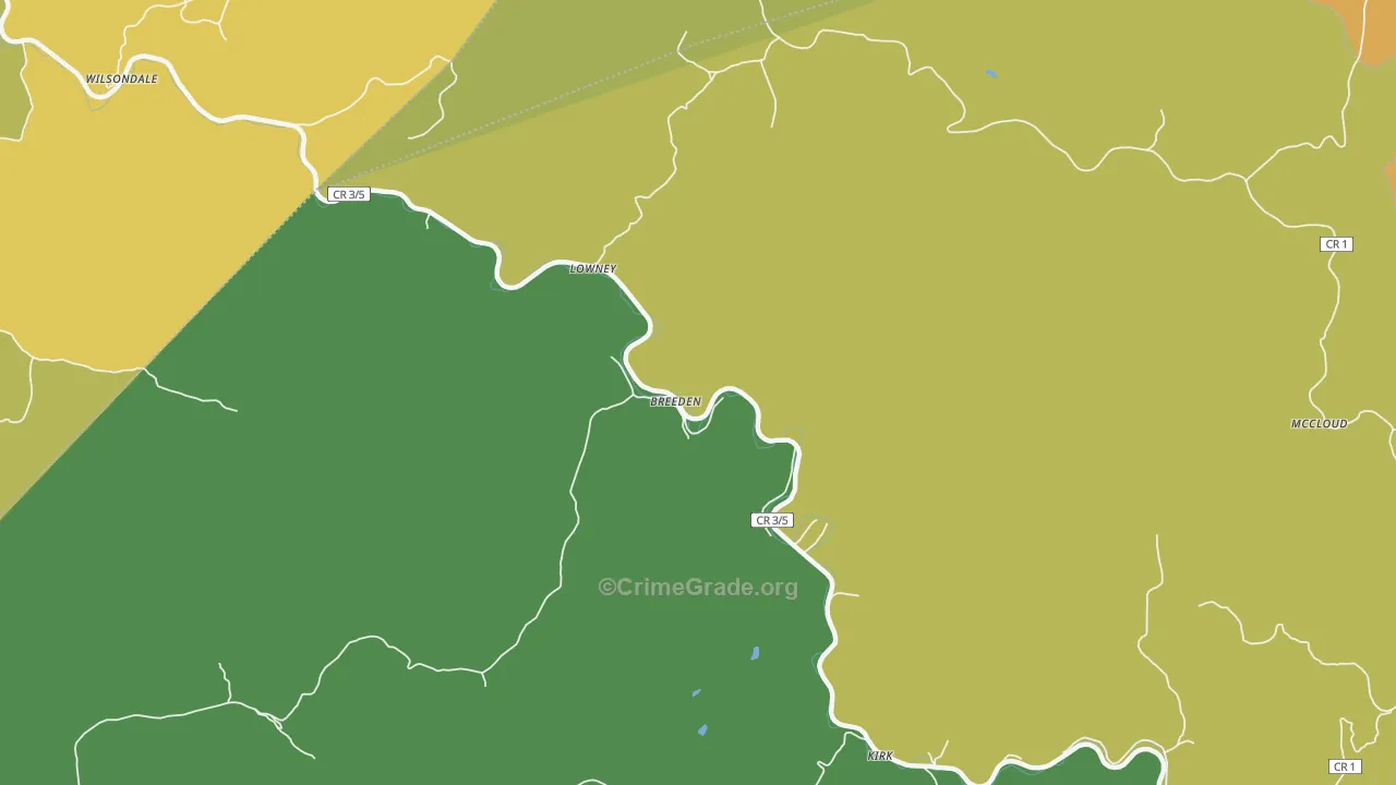 25666, WV Map of Vehicle Theft Rates