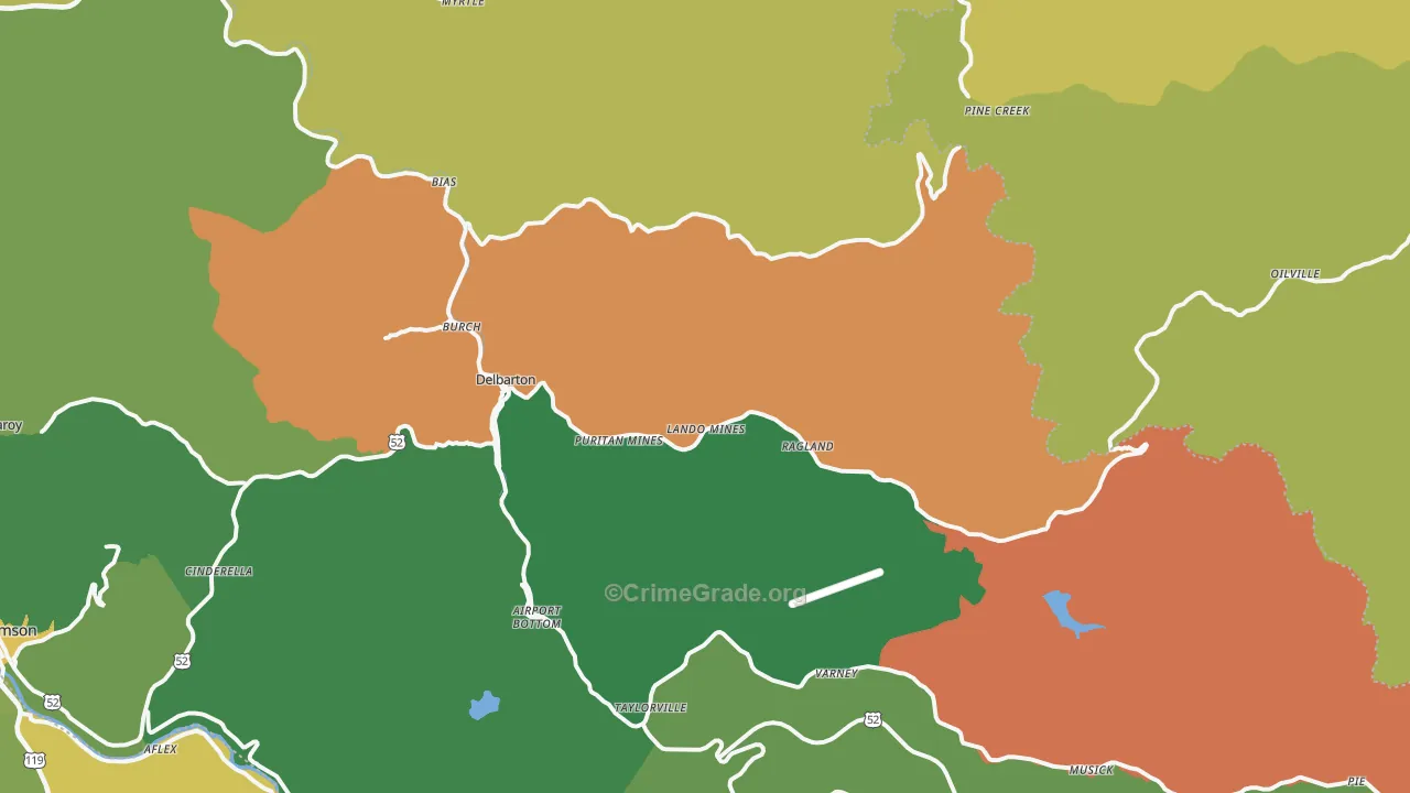 25670, WV Map of Vehicle Theft Rates