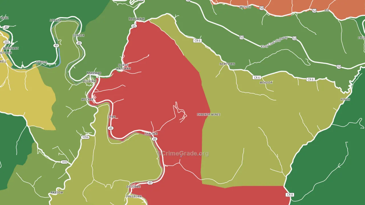 25678, WV Map of Vehicle Theft Rates