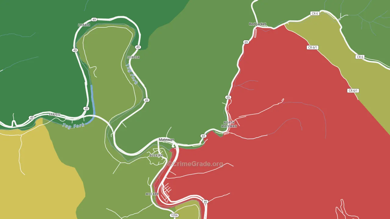25688, WV Map of Vehicle Theft Rates