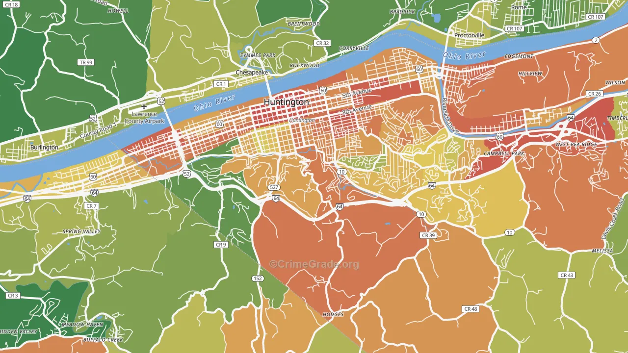 25701, WV Map of Vehicle Theft Rates