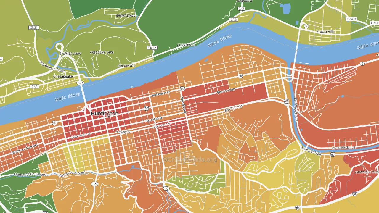 25703, WV Map of Vehicle Theft Rates
