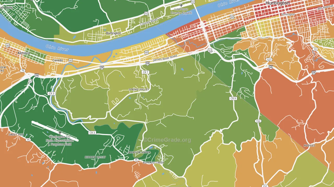 25704, WV Map of Vehicle Theft Rates