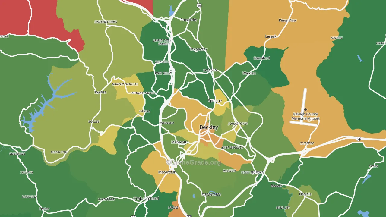 25801, WV Map of Vehicle Theft Rates
