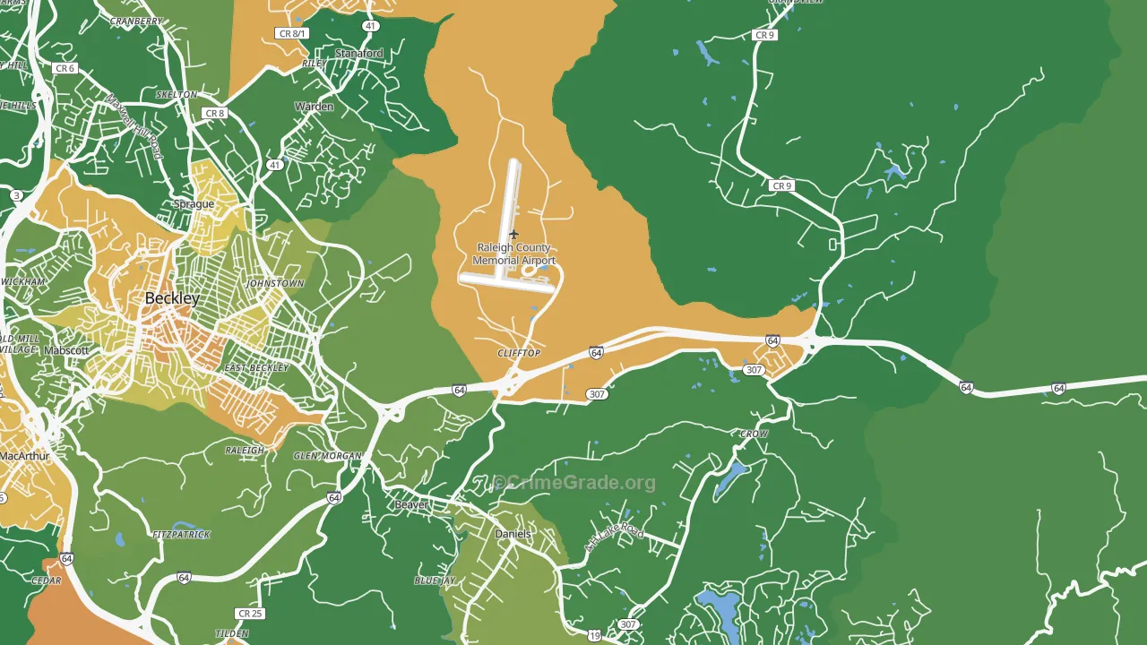 25813, WV Map of Vehicle Theft Rates
