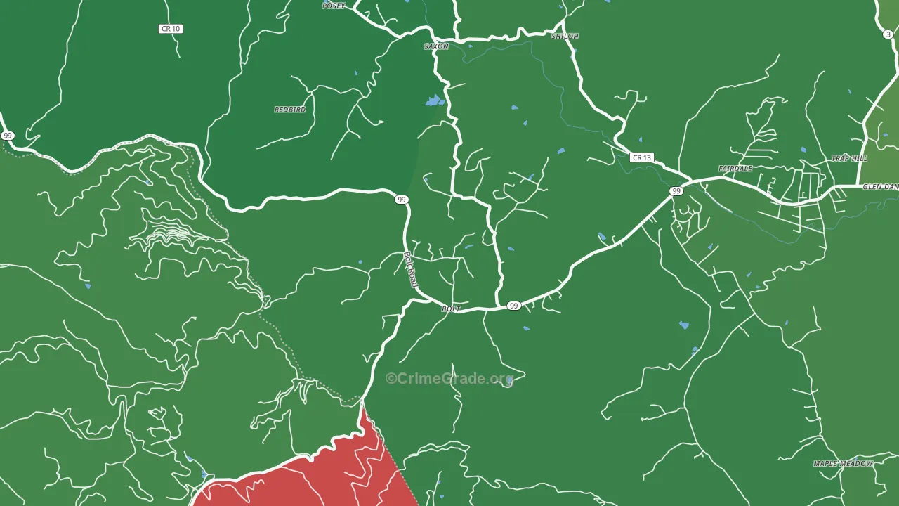 25817, WV Map of Vehicle Theft Rates