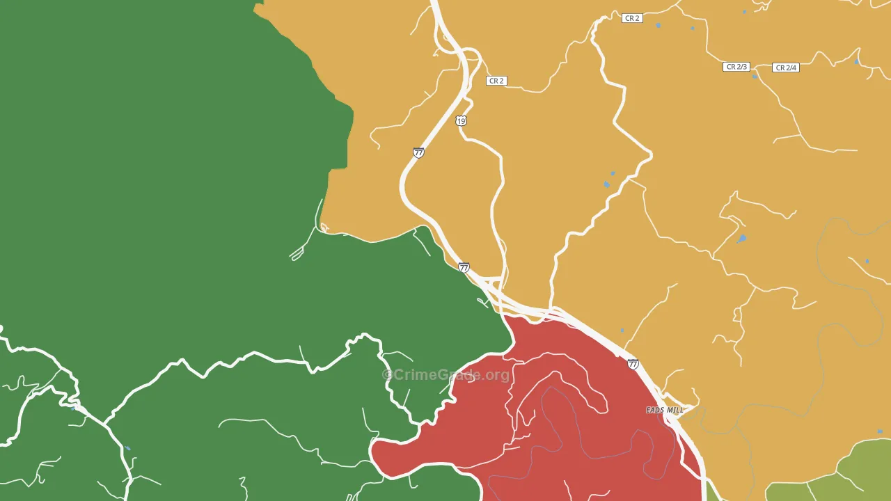 25820, WV Map of Vehicle Theft Rates