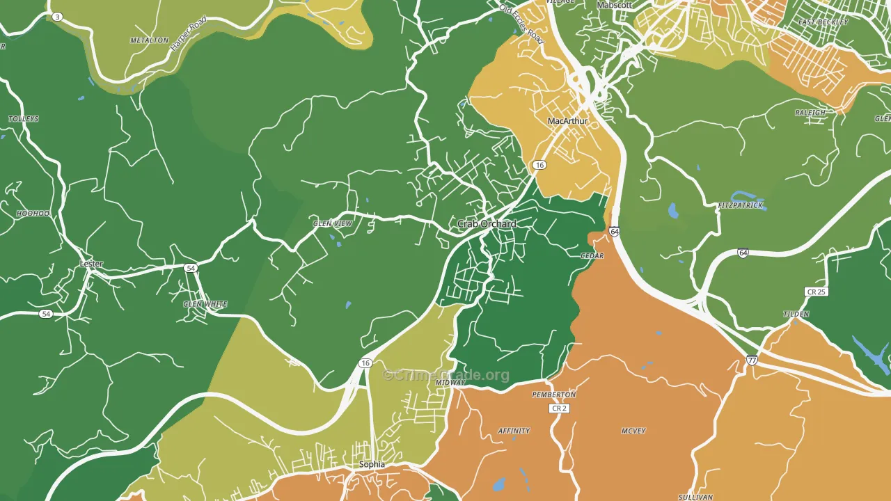 25827, WV Map of Vehicle Theft Rates