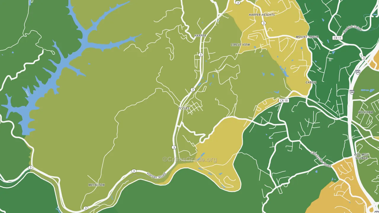 25836, WV Map of Vehicle Theft Rates