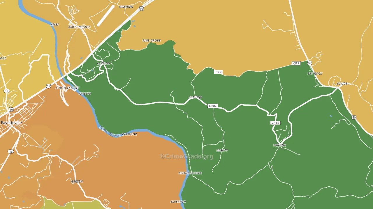 25837, WV Map of Vehicle Theft Rates