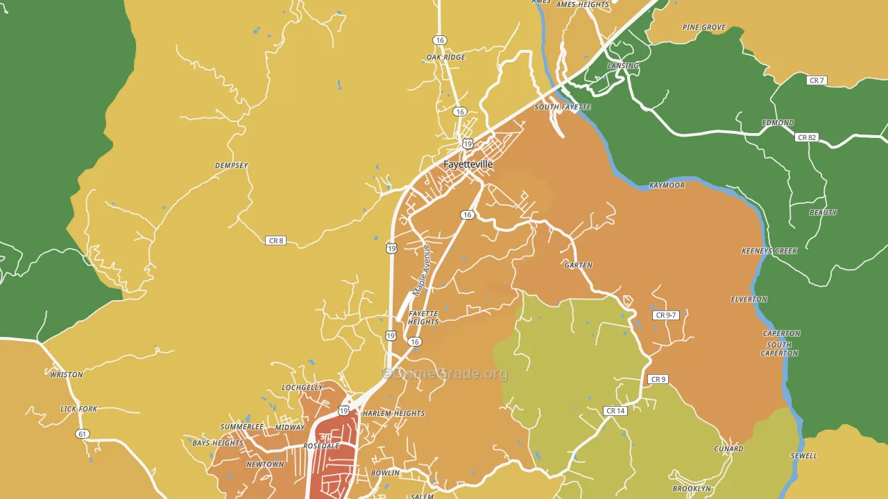 25840, WV Map of Vehicle Theft Rates