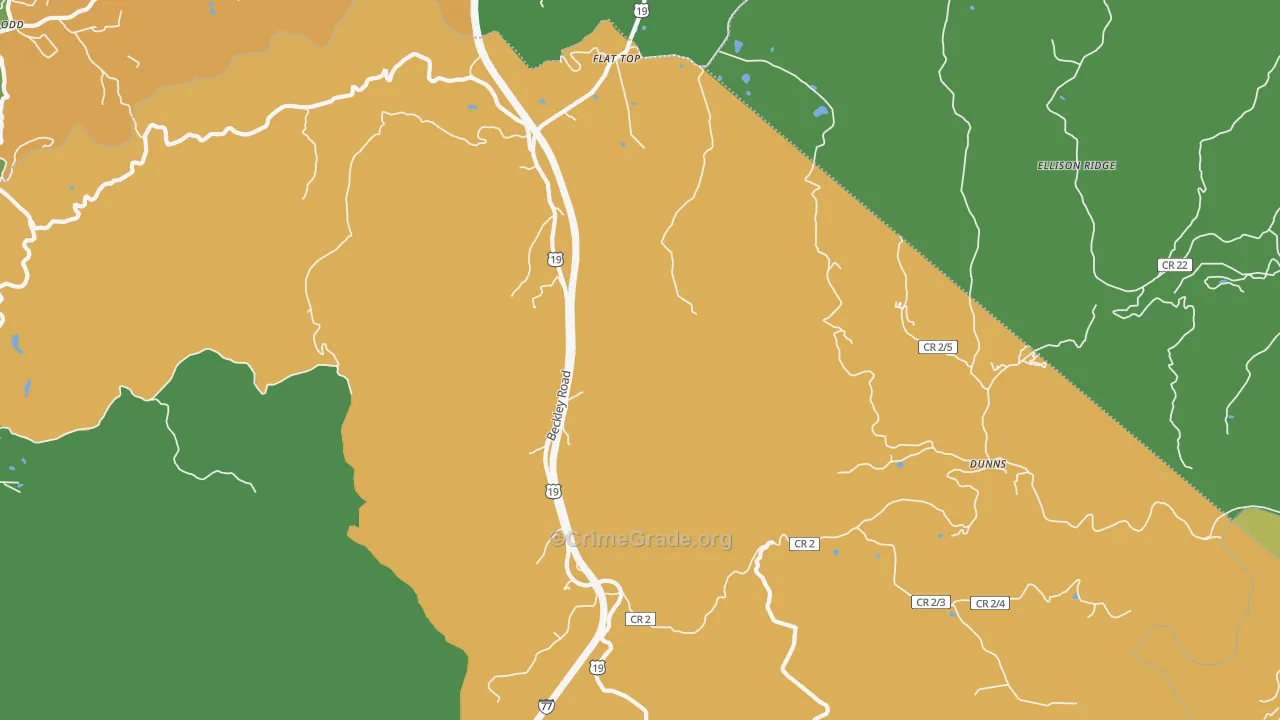 25841, WV Map of Vehicle Theft Rates