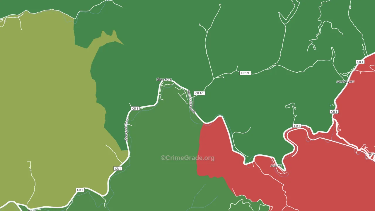 25845, WV Map of Vehicle Theft Rates