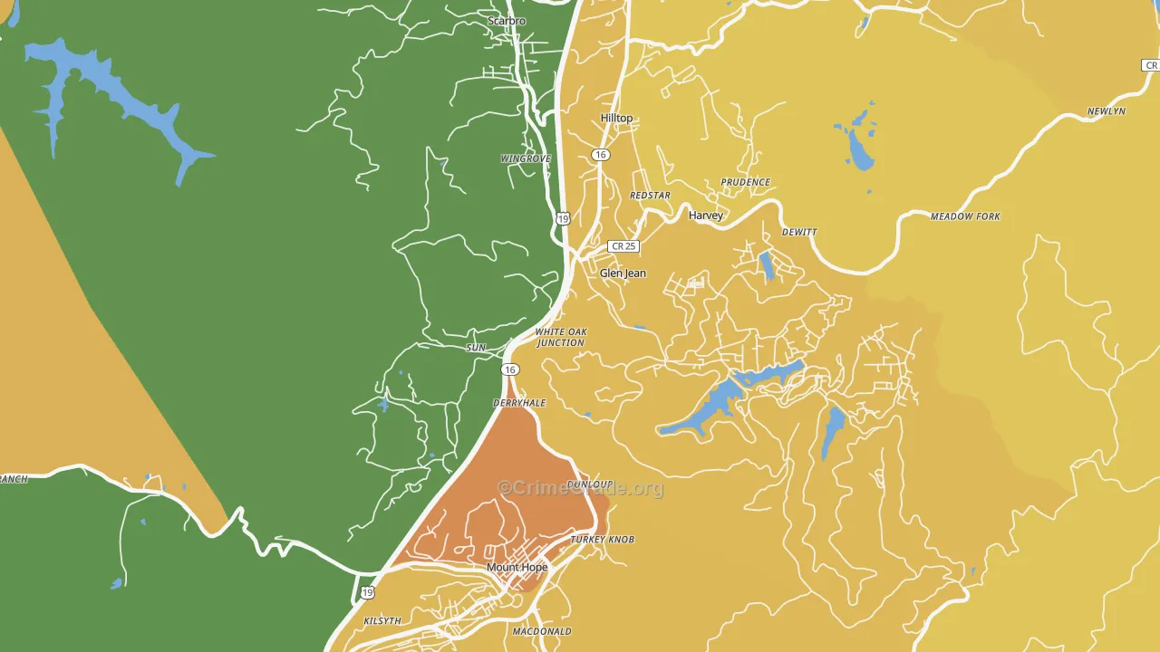 25846, WV Map of Vehicle Theft Rates