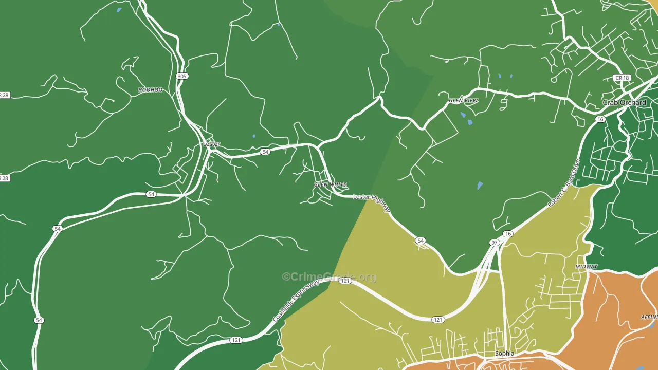 25849, WV Map of Vehicle Theft Rates