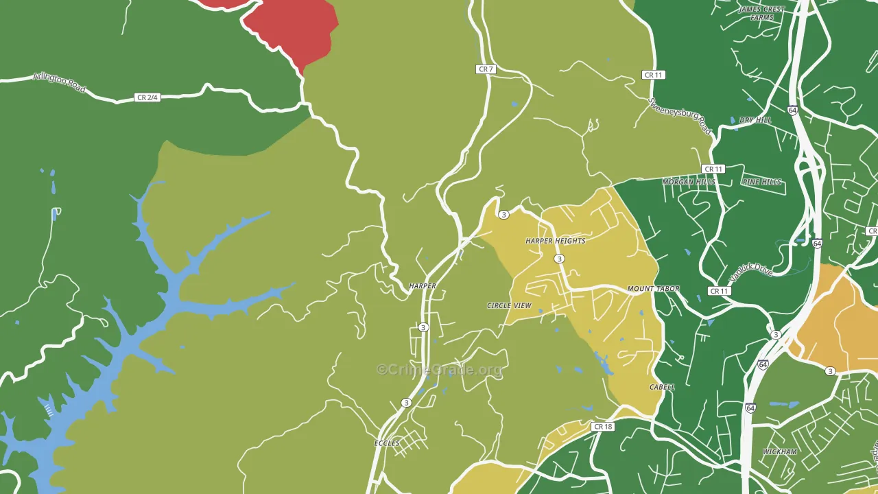 25851, WV Map of Vehicle Theft Rates