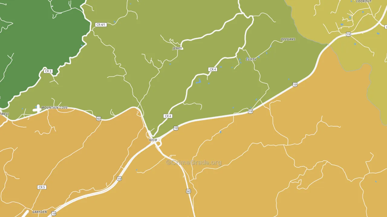 25854, WV Map of Vehicle Theft Rates