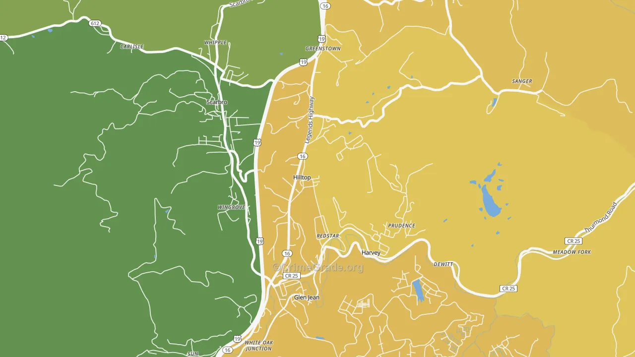 25855, WV Map of Vehicle Theft Rates