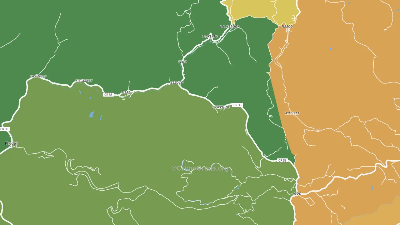 25857, WV Map of Vehicle Theft Rates