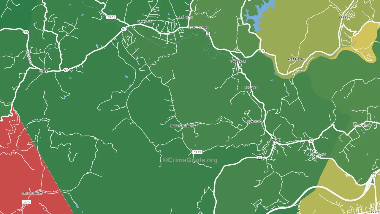 25865, WV Map of Vehicle Theft Rates