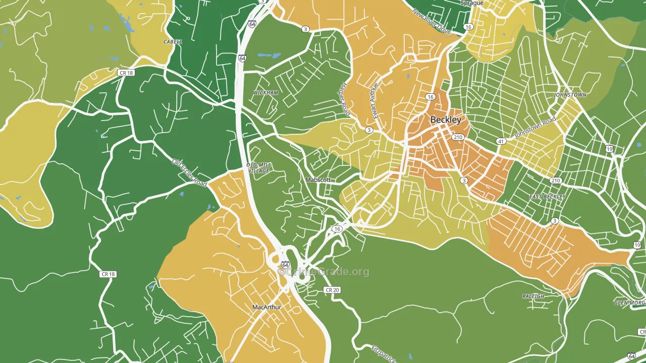 25871, WV Map of Vehicle Theft Rates