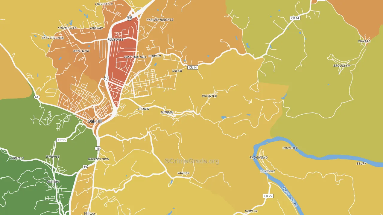 25879, WV Map of Vehicle Theft Rates