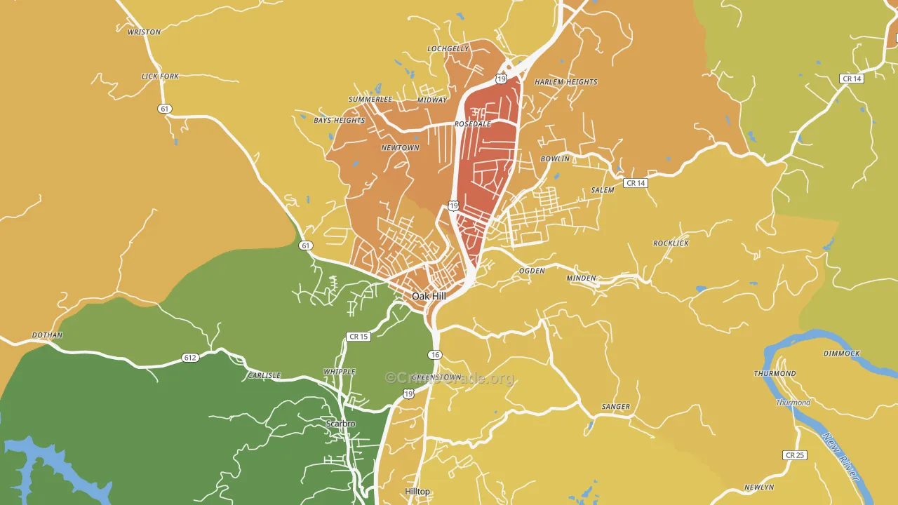 25901, WV Map of Vehicle Theft Rates
