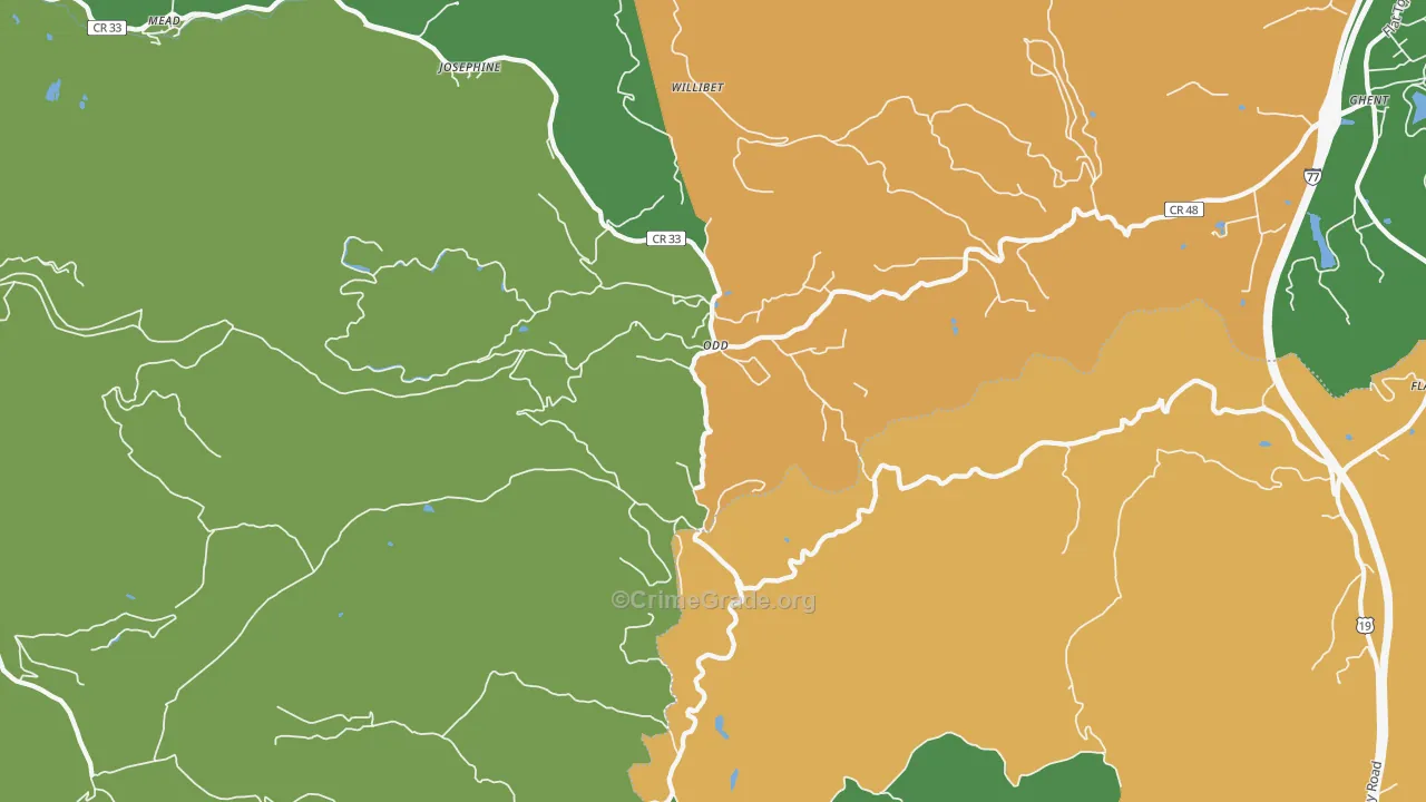 25902, WV Map of Vehicle Theft Rates
