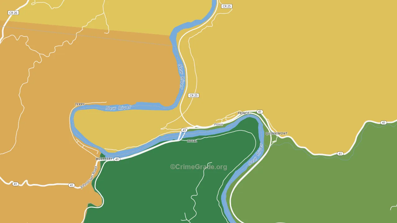 25907, WV Map of Vehicle Theft Rates