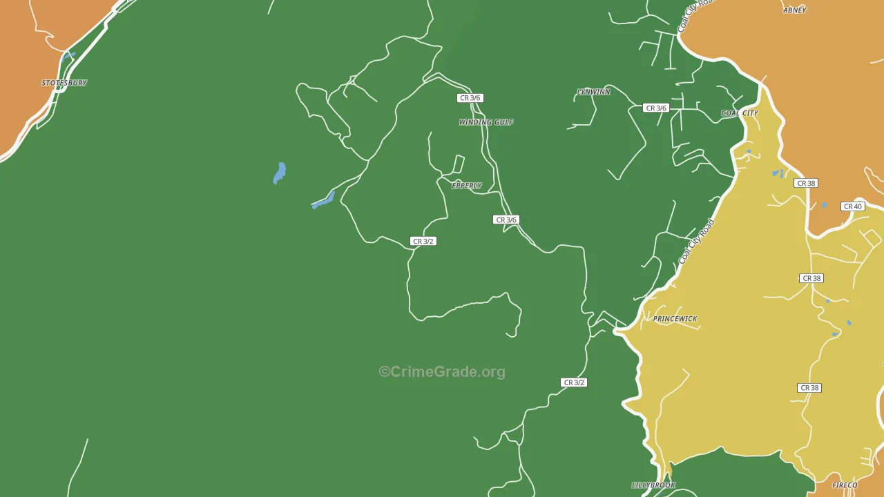 25908, WV Map of Vehicle Theft Rates
