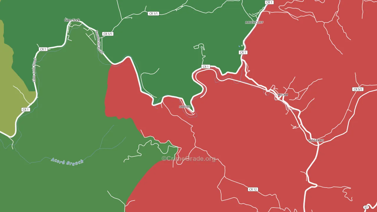 25916, WV Map of Vehicle Theft Rates