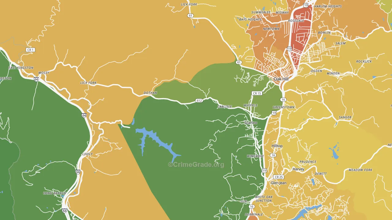 25917, WV Map of Vehicle Theft Rates