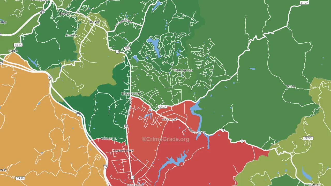 25918, WV Map of Vehicle Theft Rates