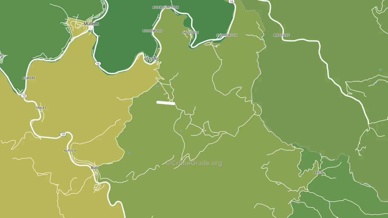 25928, WV Map of Vehicle Theft Rates