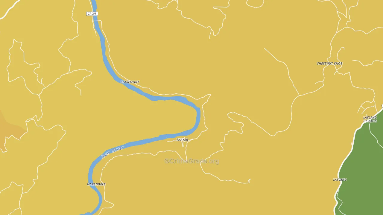 25936, WV Map of Vehicle Theft Rates
