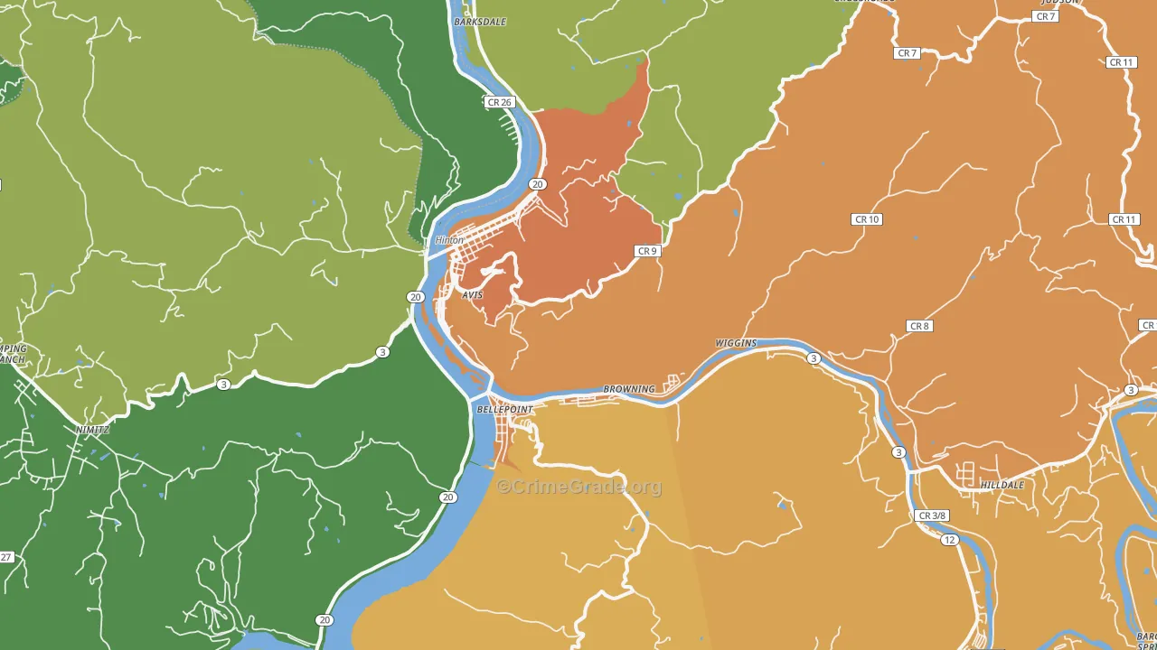 25951, WV Map of Vehicle Theft Rates