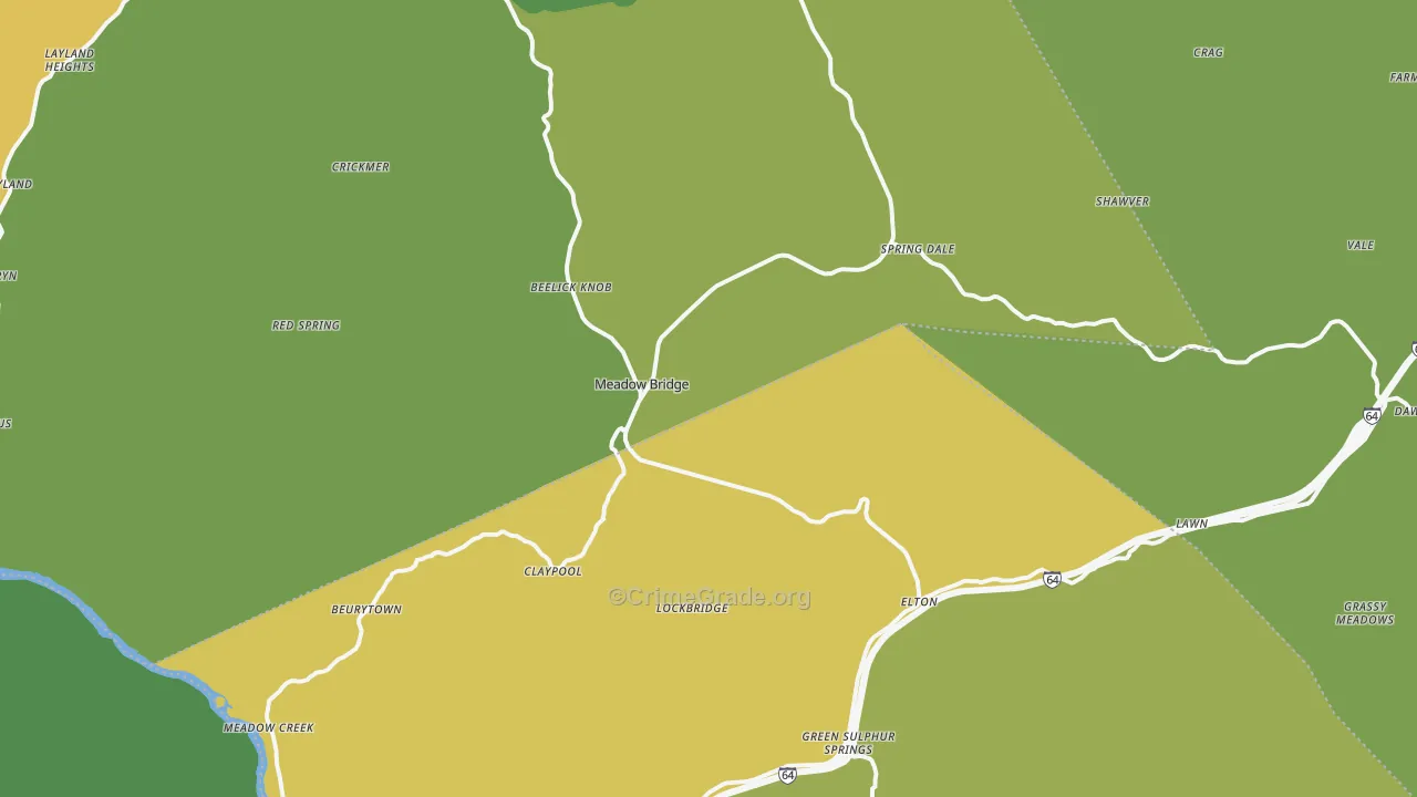 25976, WV Map of Vehicle Theft Rates