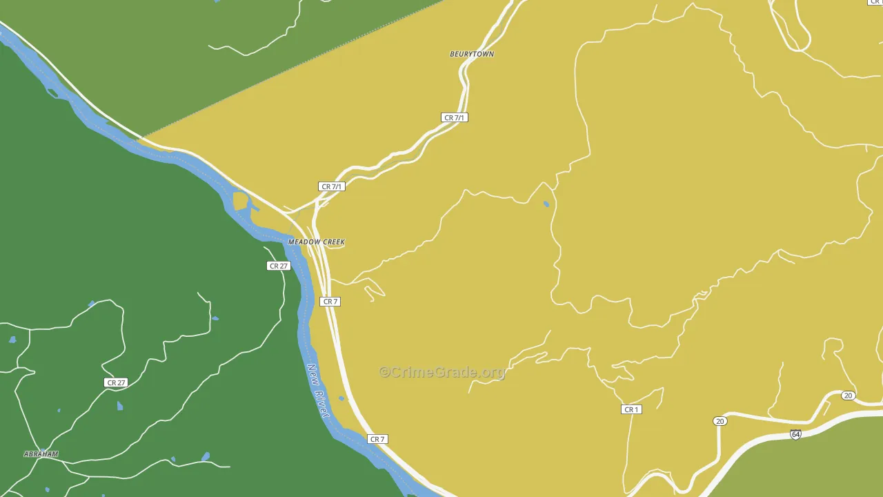 25977, WV Map of Vehicle Theft Rates