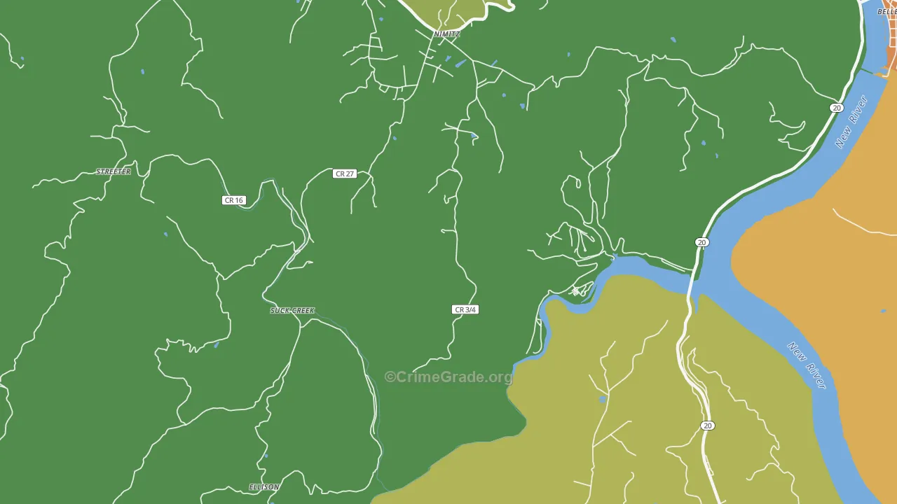25978, WV Map of Vehicle Theft Rates