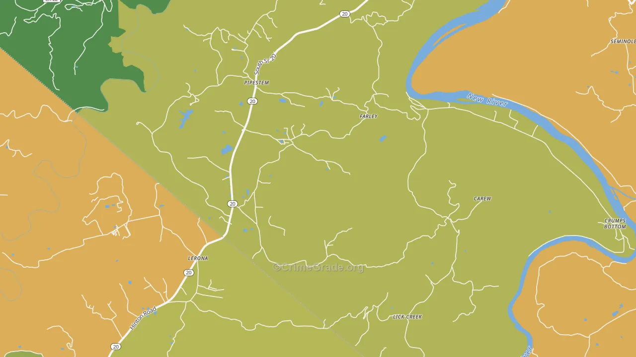 25979, WV Map of Vehicle Theft Rates