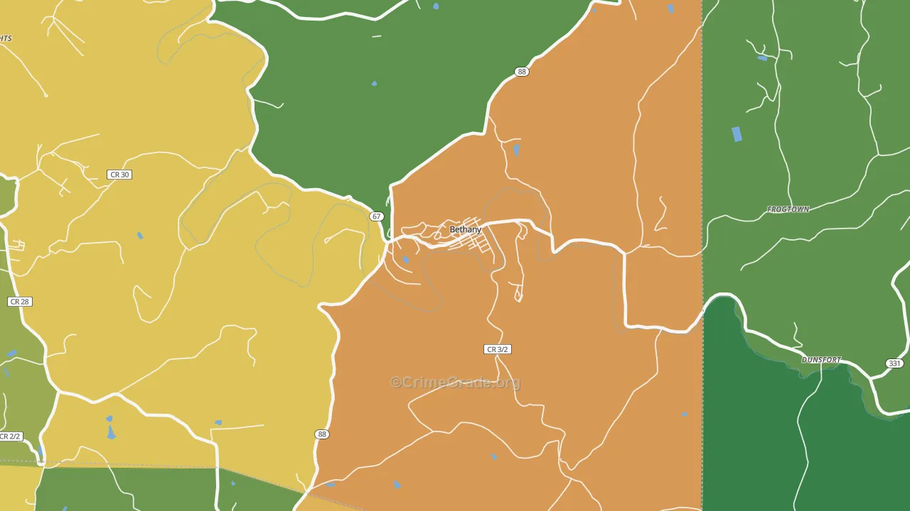 26032, WV Map of Vehicle Theft Rates