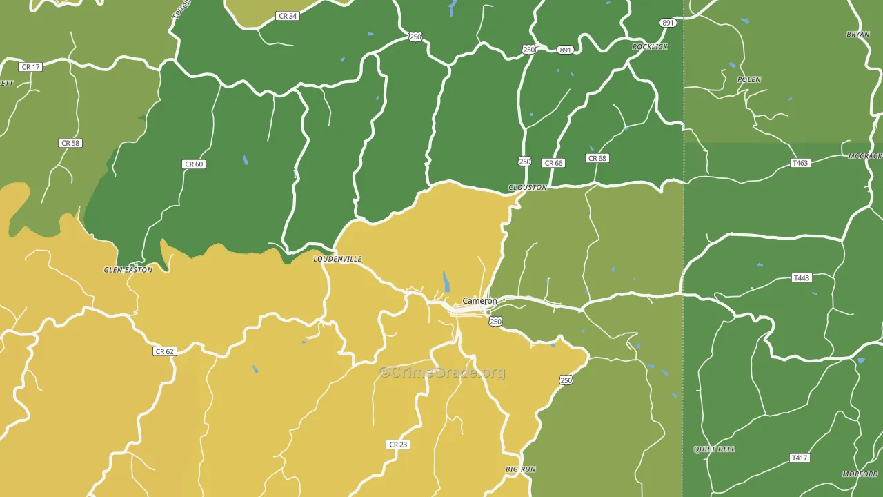 26033, WV Map of Vehicle Theft Rates