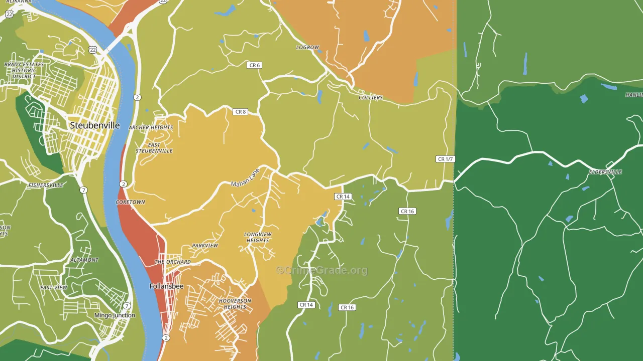 26035, WV Map of Vehicle Theft Rates