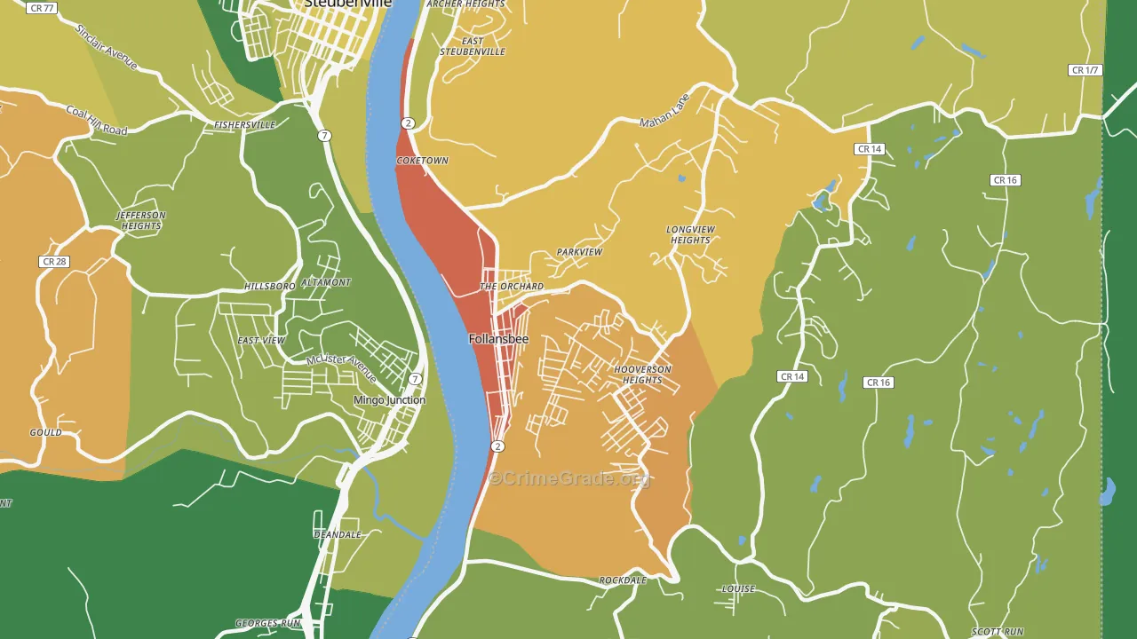 26037, WV Map of Vehicle Theft Rates