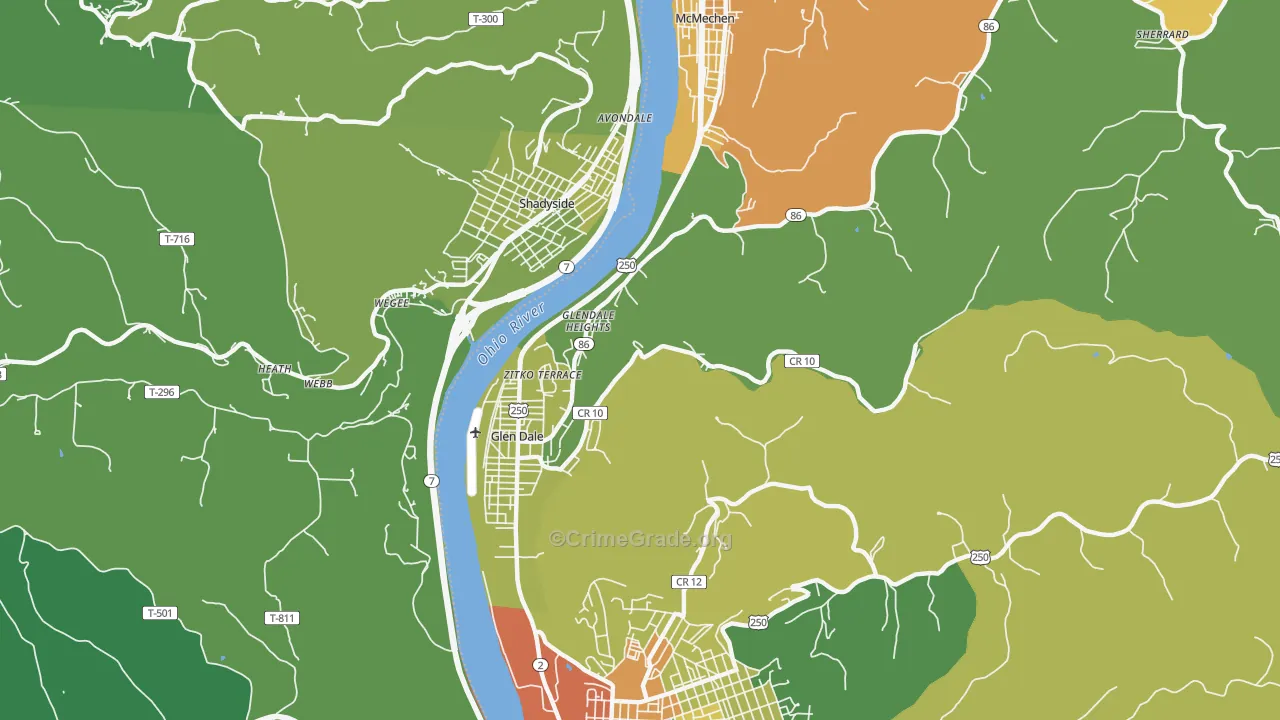 26038, WV Map of Vehicle Theft Rates