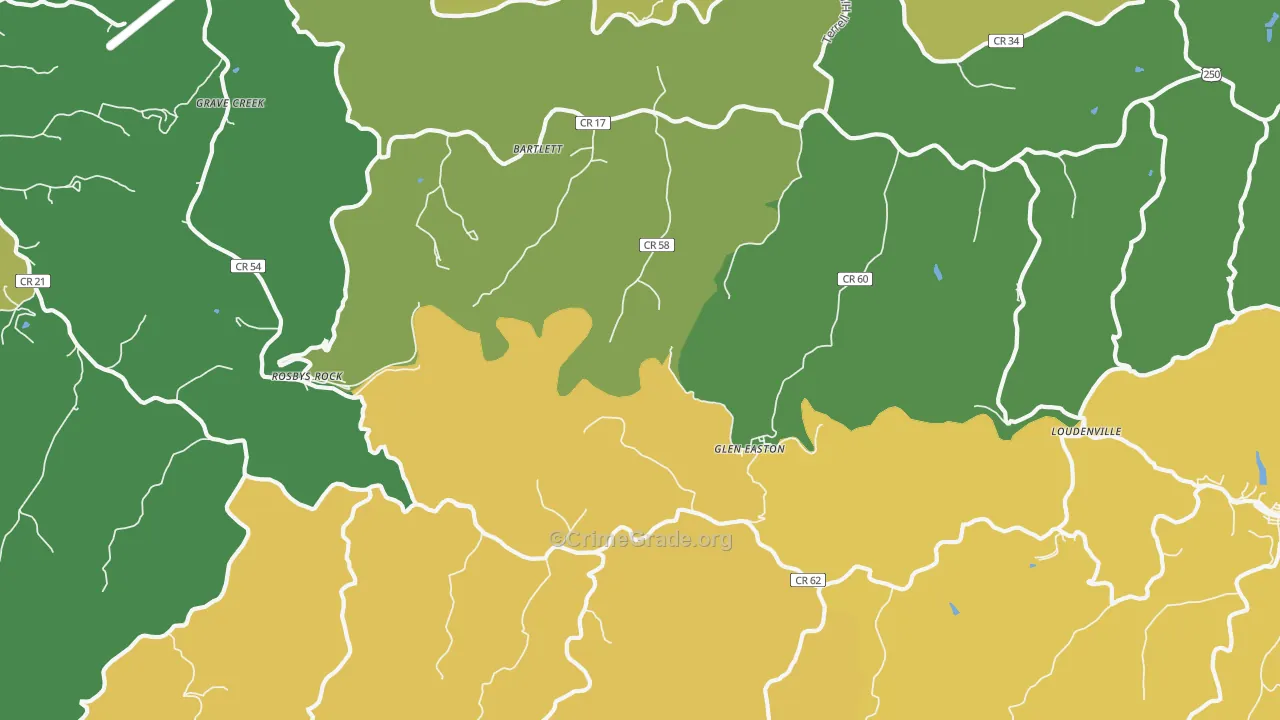 26039, WV Map of Vehicle Theft Rates
