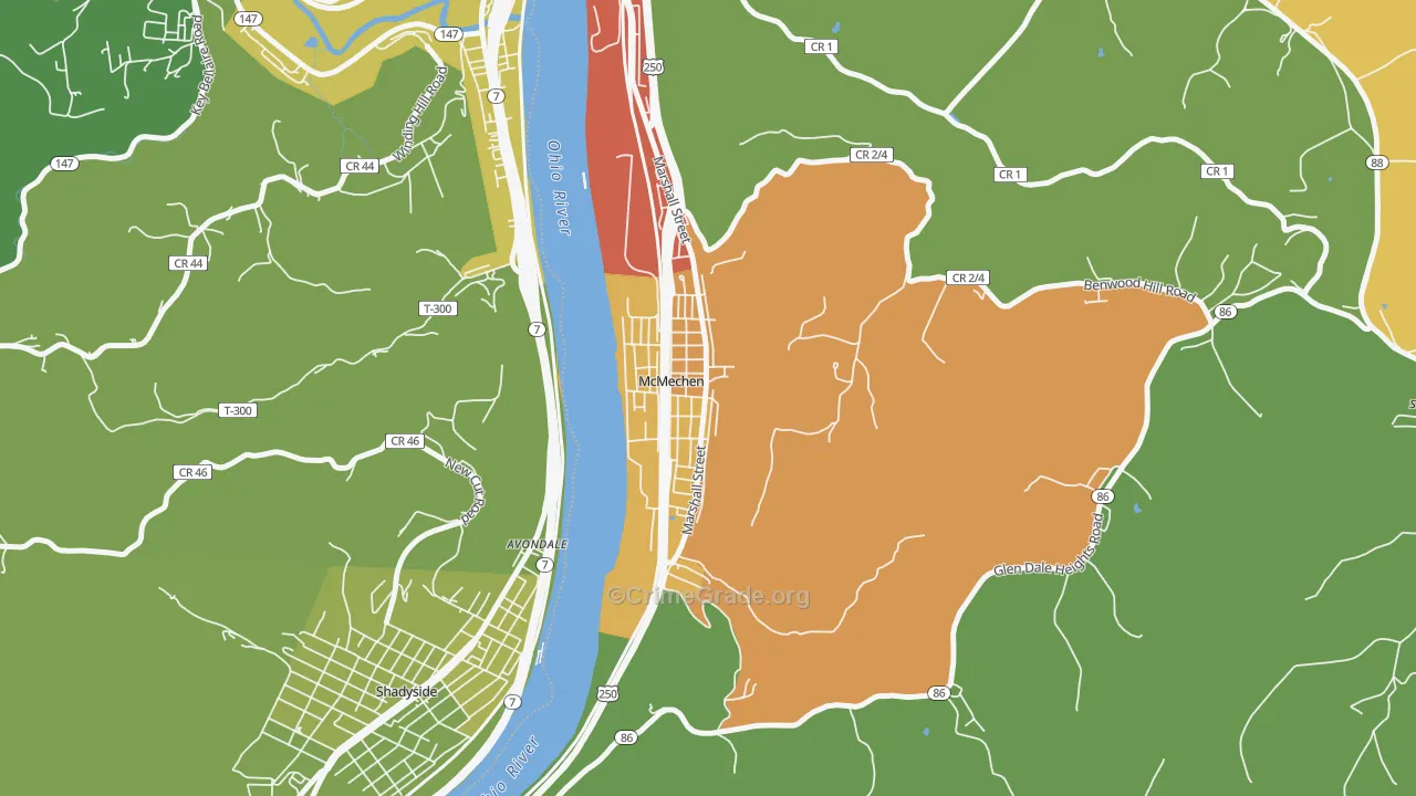 26040, WV Map of Vehicle Theft Rates