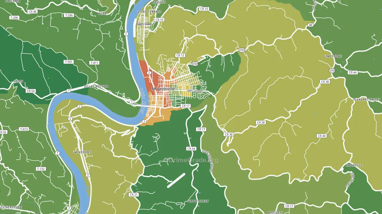 26041, WV Map of Vehicle Theft Rates
