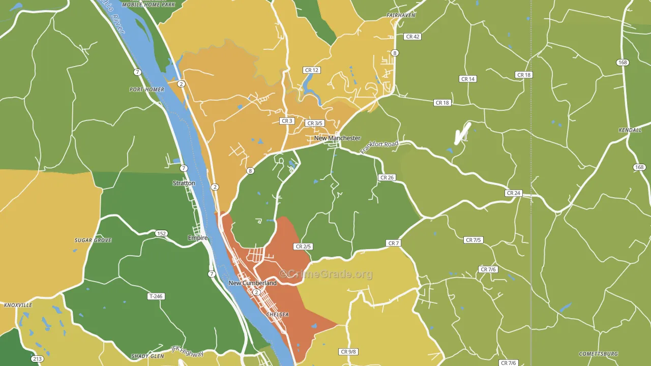 26047, WV Map of Vehicle Theft Rates