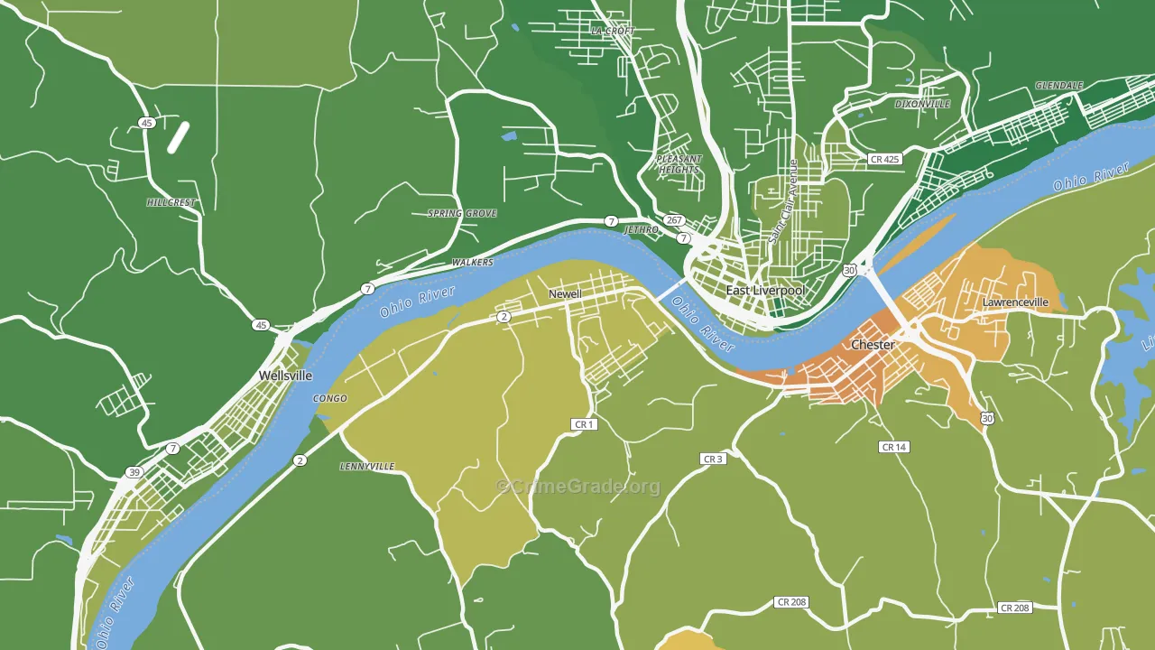 26050, WV Map of Vehicle Theft Rates